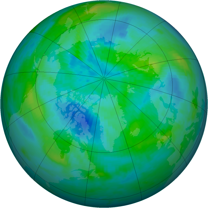 Arctic ozone map for 23 September 1988